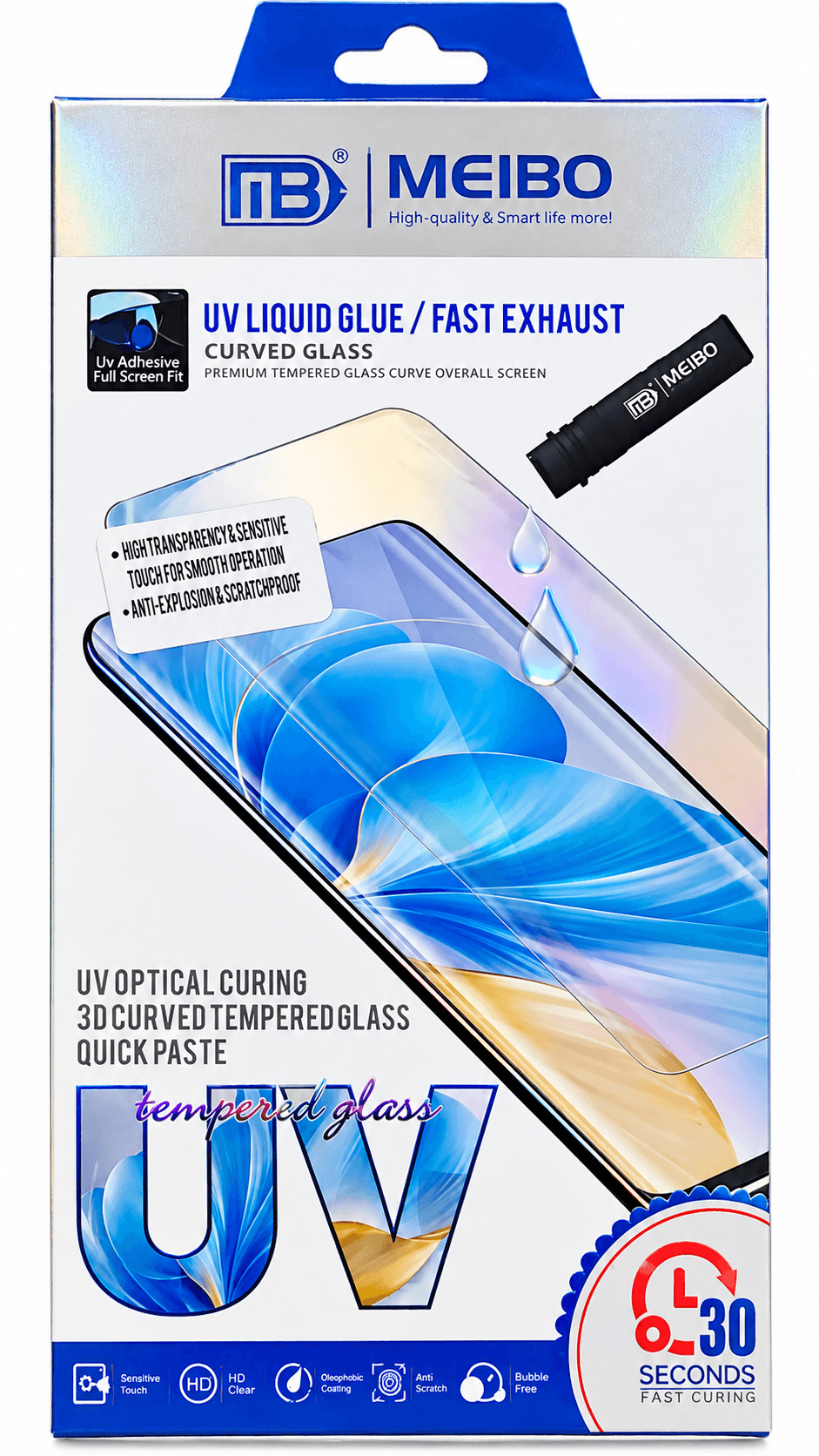 MEIBO UV Liquid Glue 3D Curved Tempered Glass Screen Protector