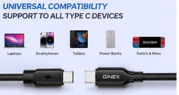 GINEX 65W Type-C To Type-C Super Fast Charging Cable image 4