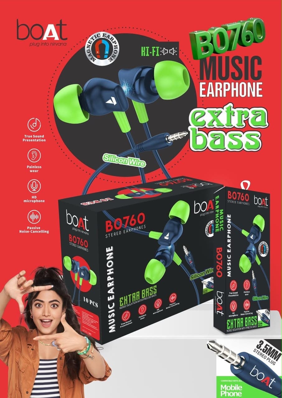Boat B0760 Music Earphone / Wired In-Ear Earphone With Mic