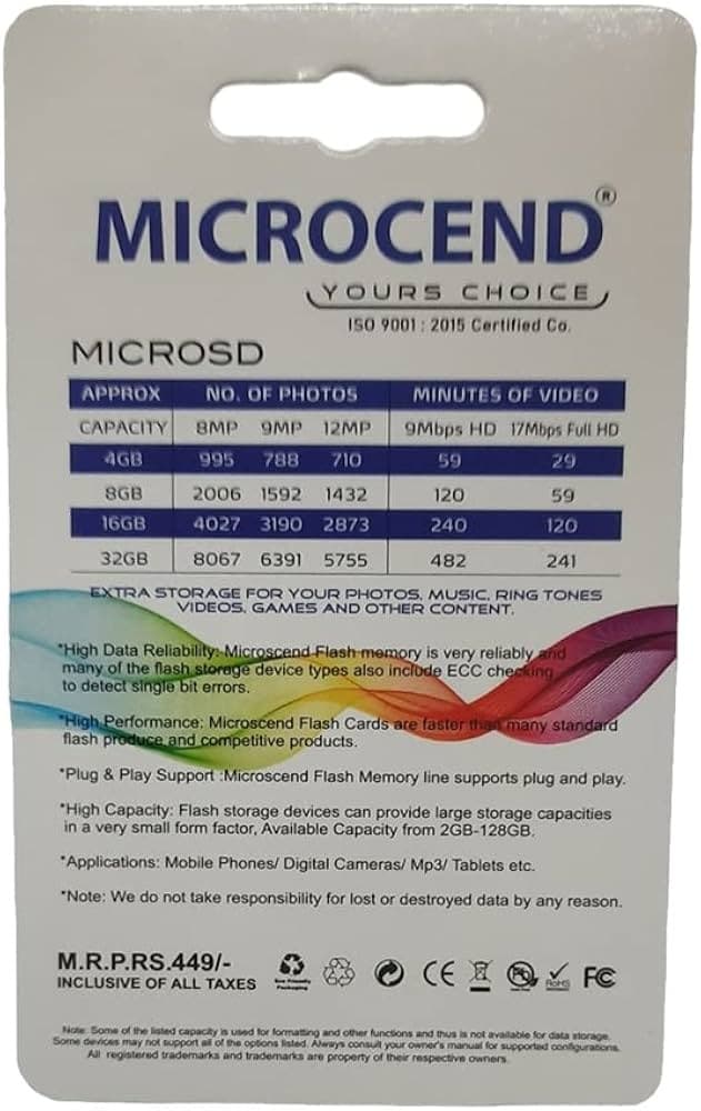 8 gb memory card with 1 year warranty