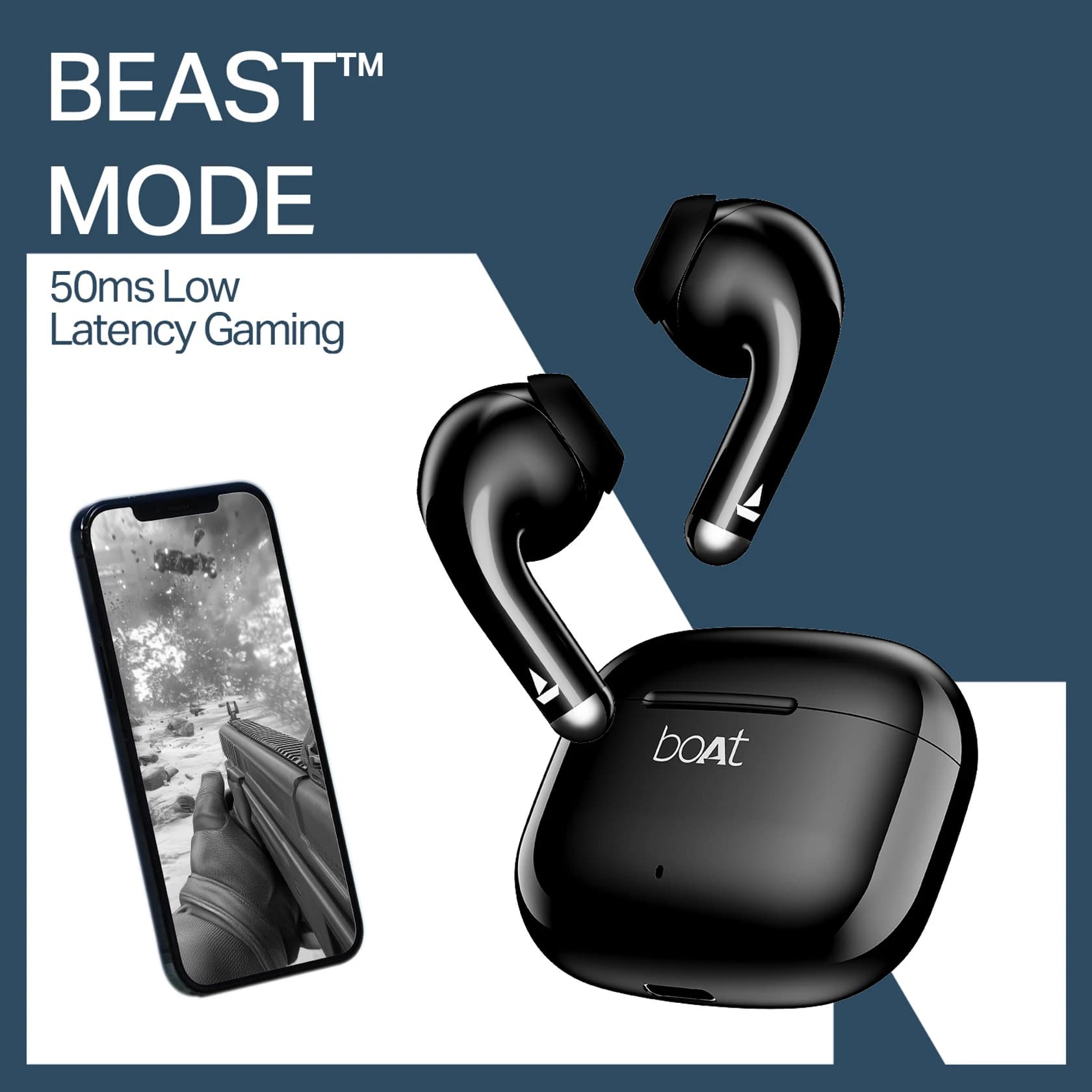 Black boAt Airdopes TWS Earbuds image 1