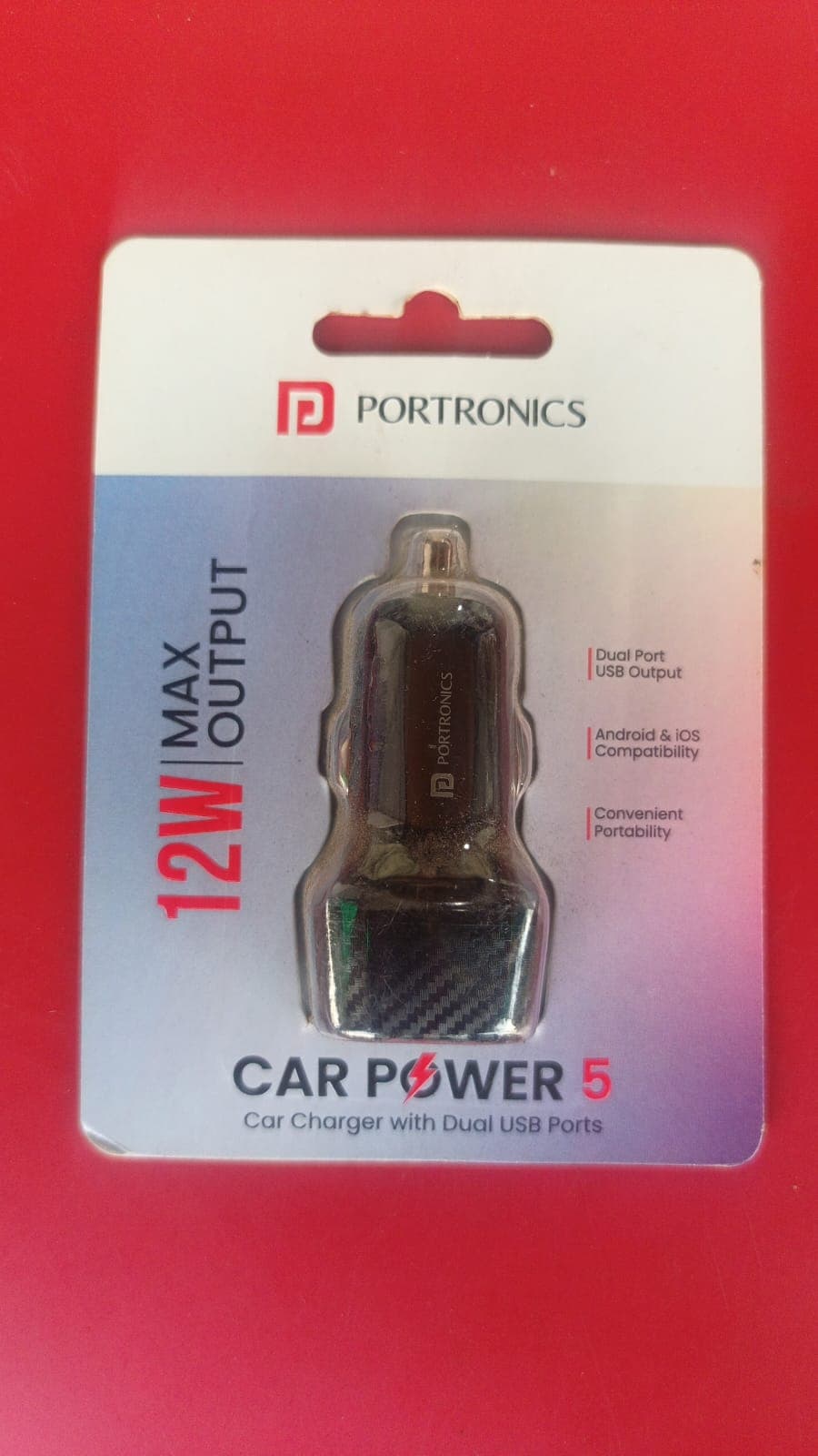 Portronics Car Power 5 12W Dual USB Car Charger