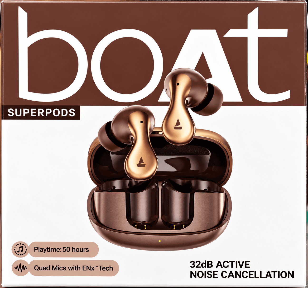 Boat SUPERPODS TWS Earbuds – 32dB ANC