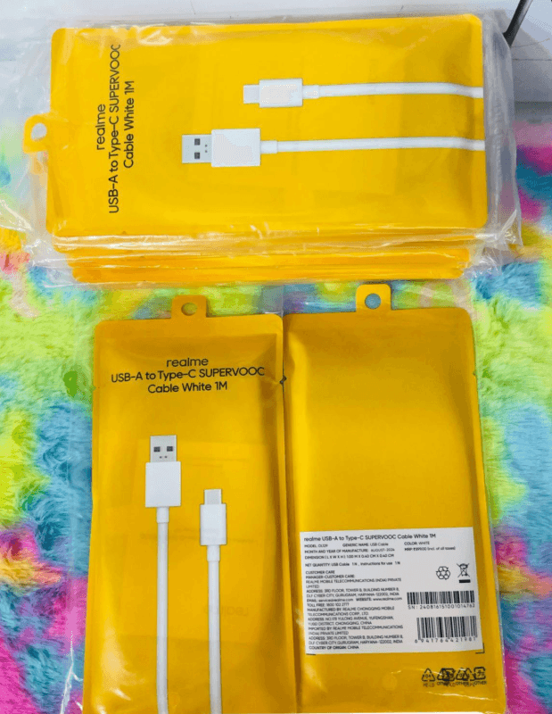 Realme USB-A To Type-C SUPERVOOC Cable White 1M  Care Original