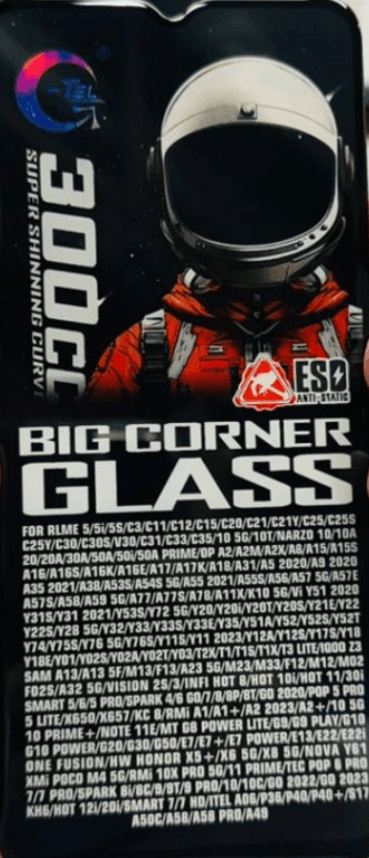 300CC Big Corner Tempered Glass Screen Protector All Mobile Phones image 1