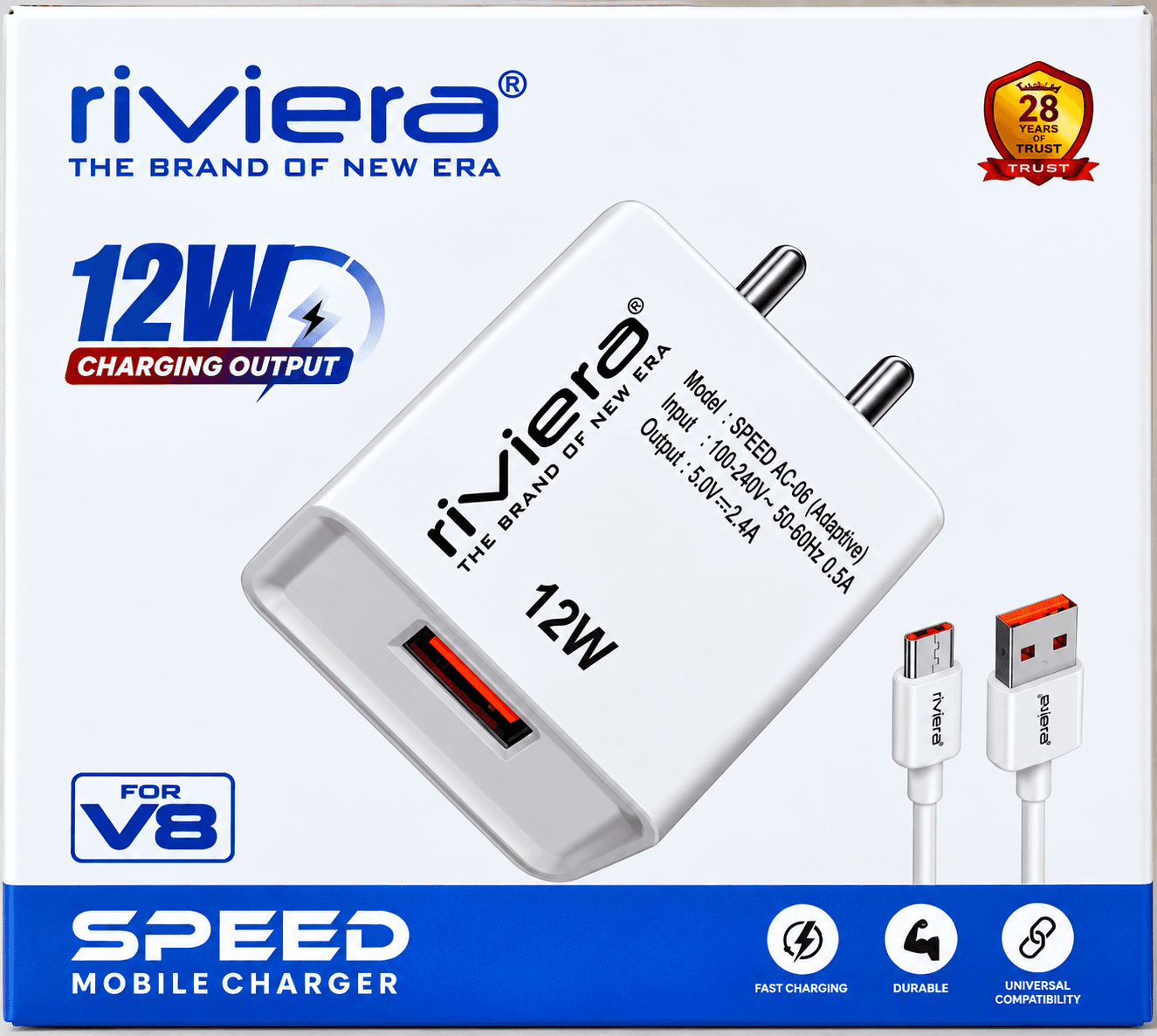 Riviera Speed V8 12W Mobile Charger