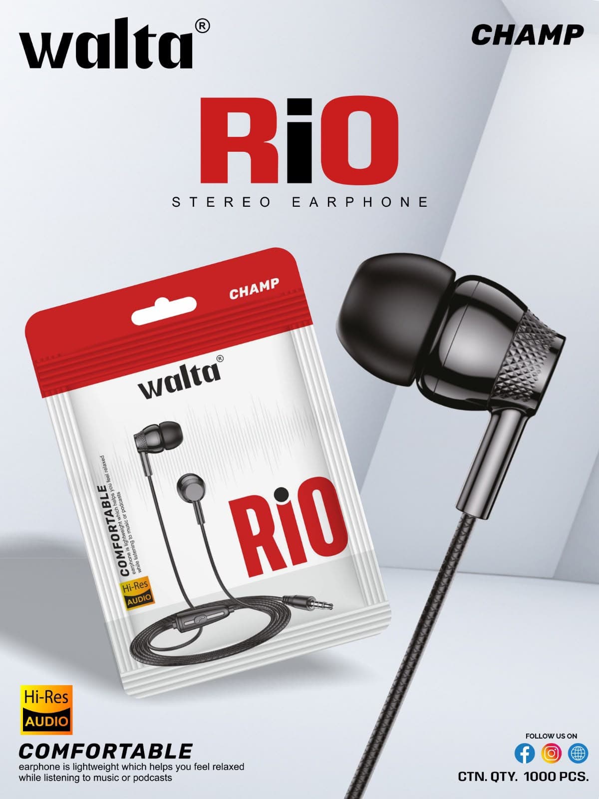 Walta CHAMP Stereo Earphone Wired