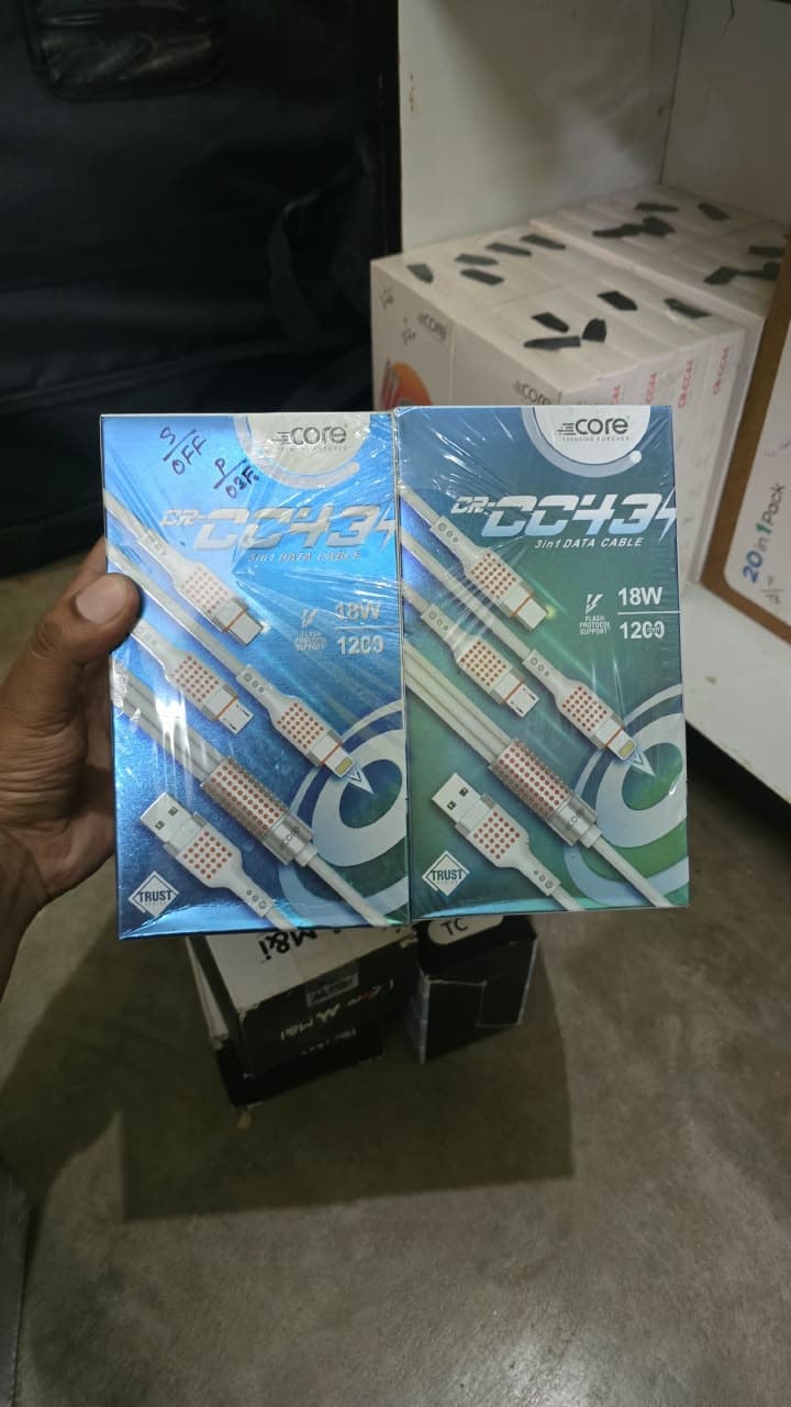 Core CR-CC44 3-in-1 Fast Charging Data Cable image 1