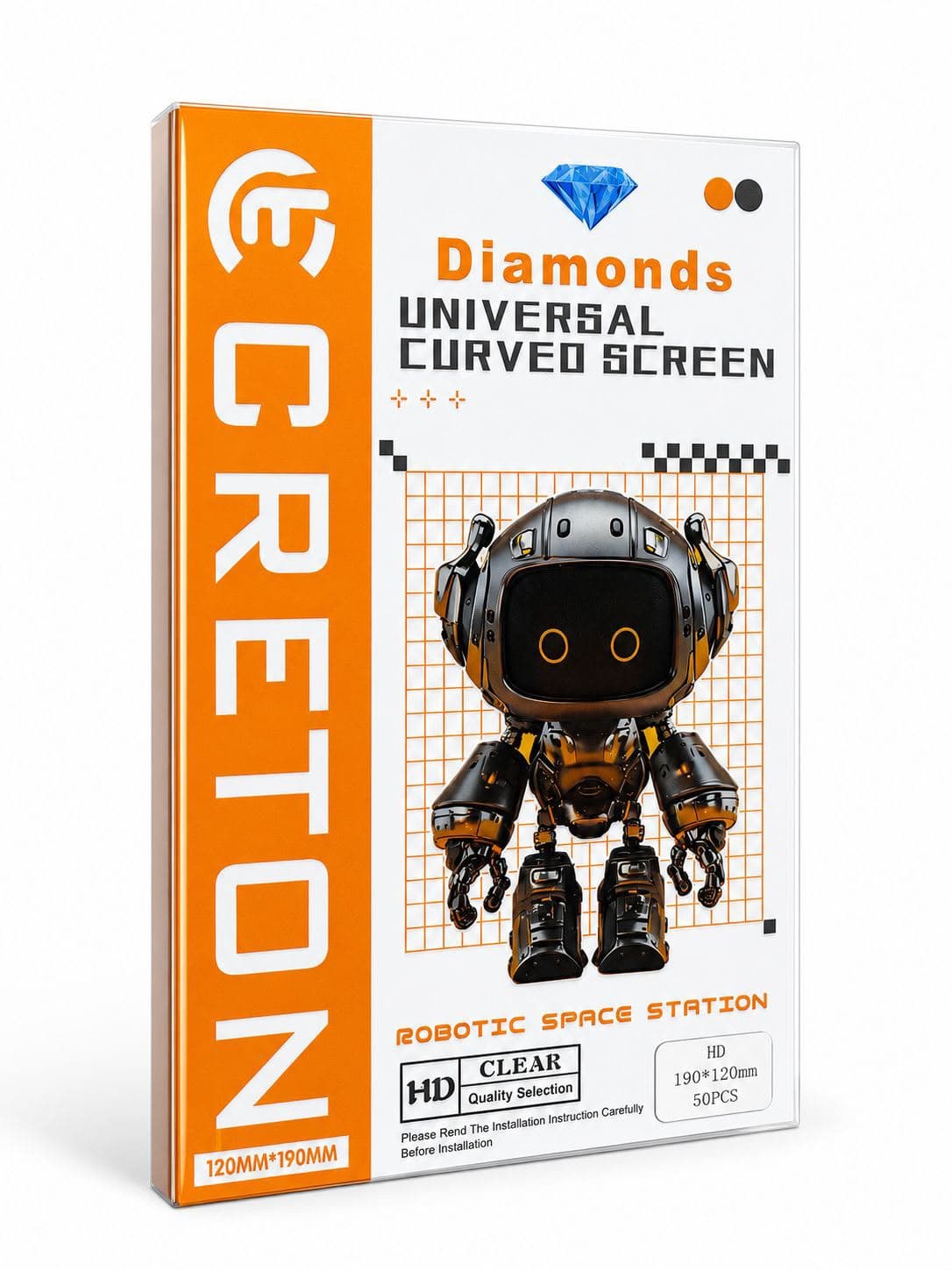 CRETON Diamonds Universal Curved Screen Protector Sheet image 1