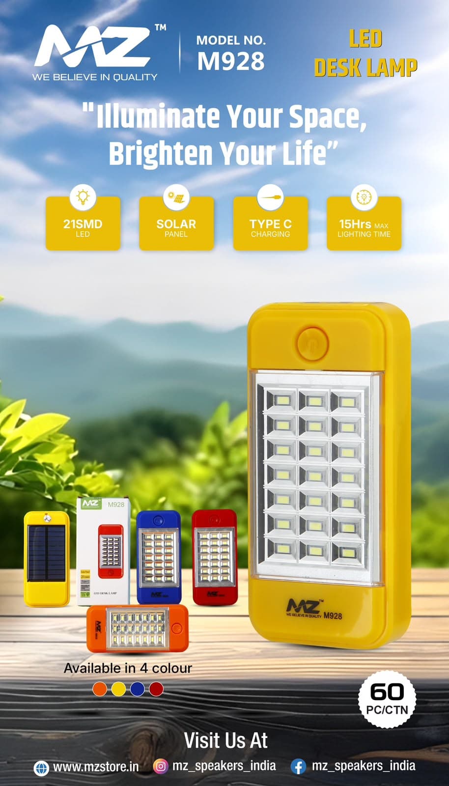 MZ M928 LED Desk/Emergency Lamp
