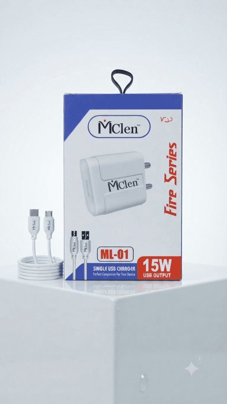 MCLEN 15W SINGAL USB V8(ML-01) MICRO FAST CHARGER