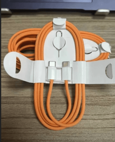 Orange Braided Type-C To Type-C Fast Charging Cable image 1