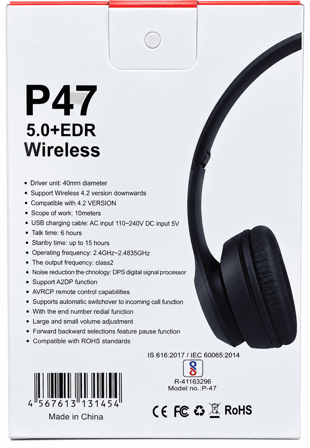 P47 Wireless Bluetooth Headphones 5.0+EDR