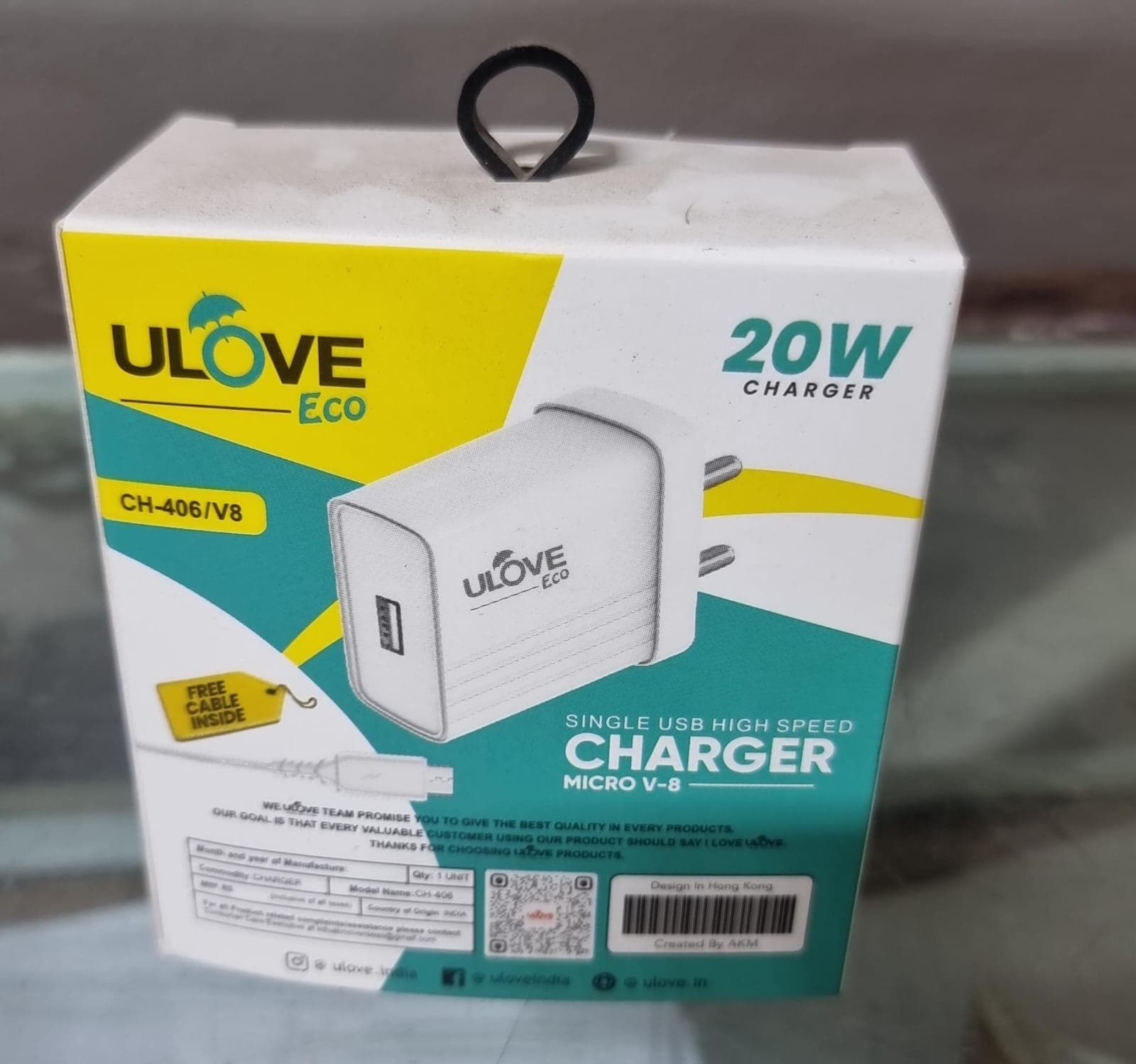 ULOVE Eco CH-406/V8 20W Single USB High Speed Charger