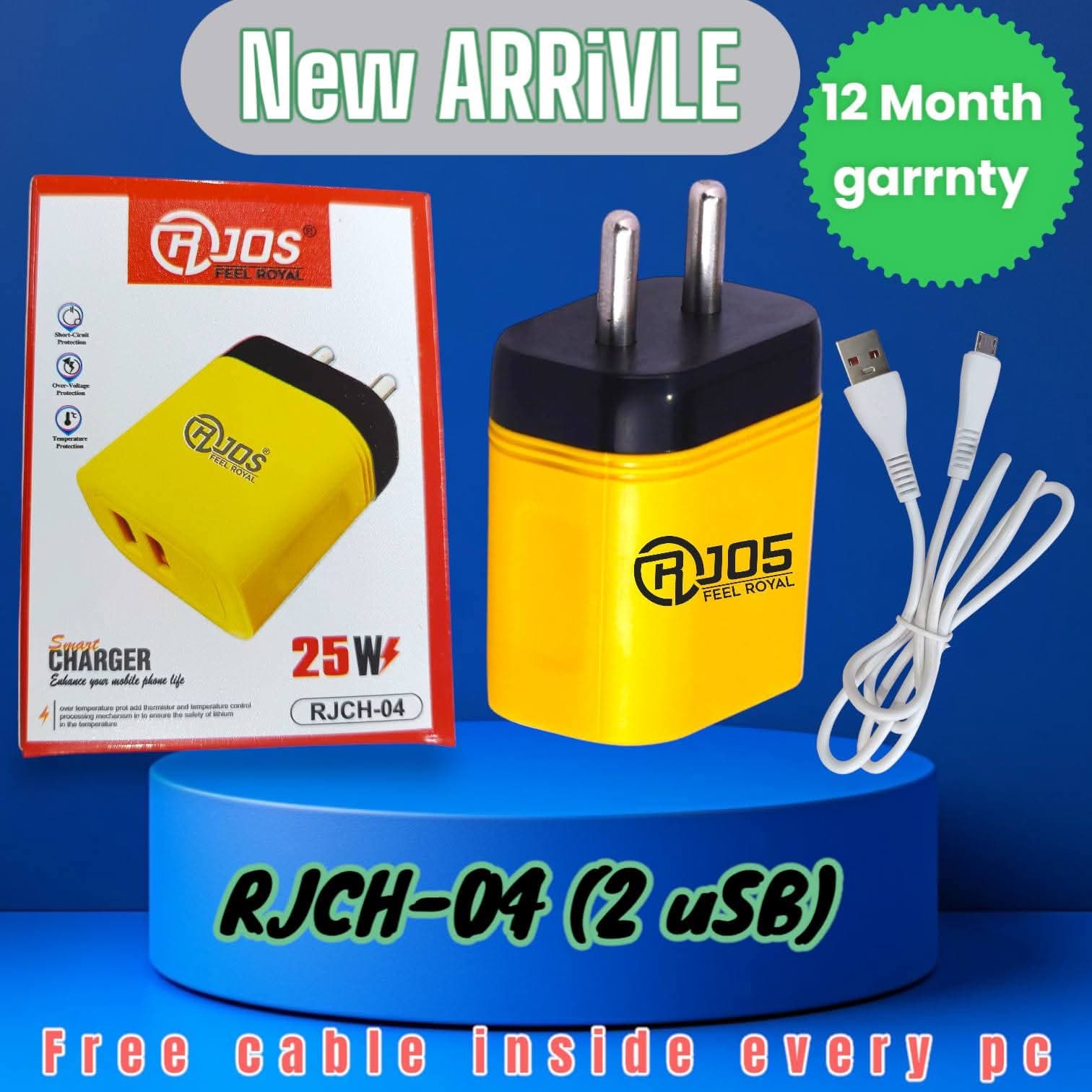 RJOS Feel Royal RJCH-04 25W Smart Mobile Charger With Cable