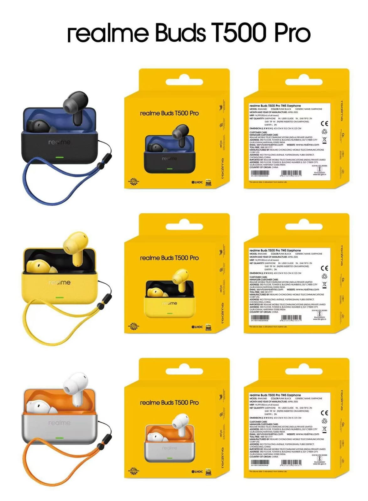 Realme Buds T500 Pro True Wireless Earbuds image 1