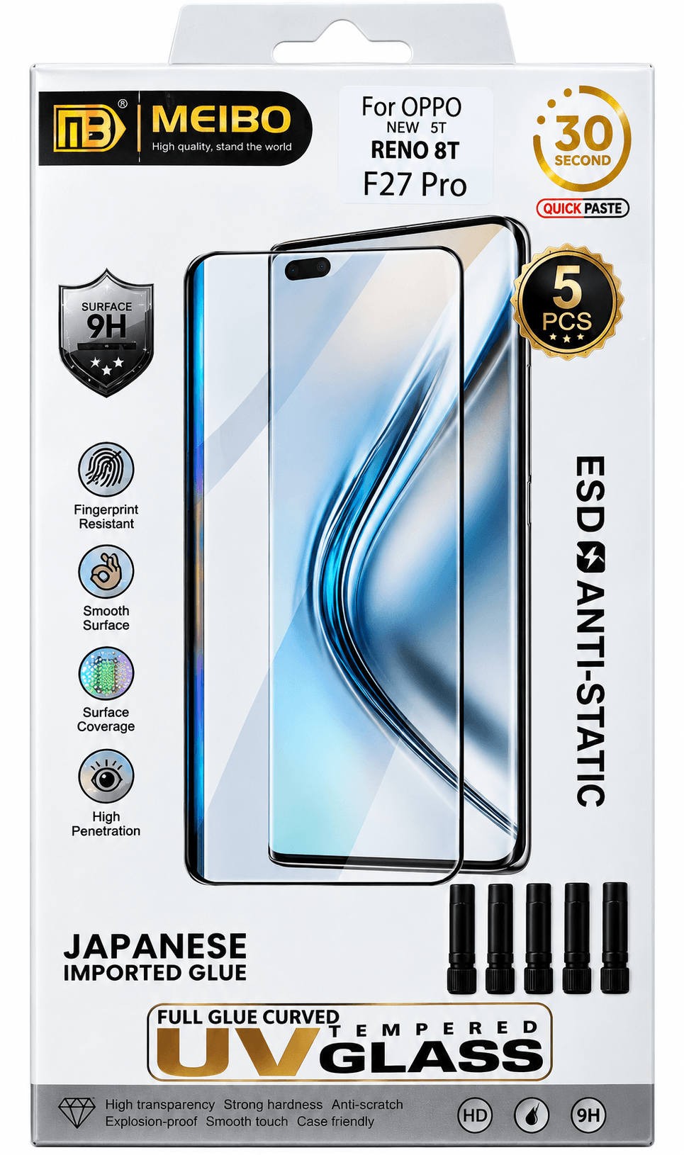 MEIBO Full Glue Curved UV Tempered Glass Screen Protector