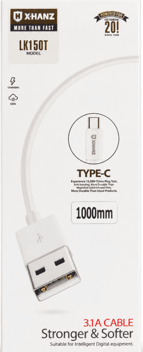 X-HANZ LK150T Type-C Charging & Data Cable 3.1A, 1 Meter