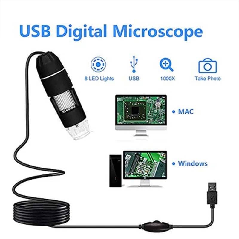 1000X 8 LED USB Digital Microscope image 1