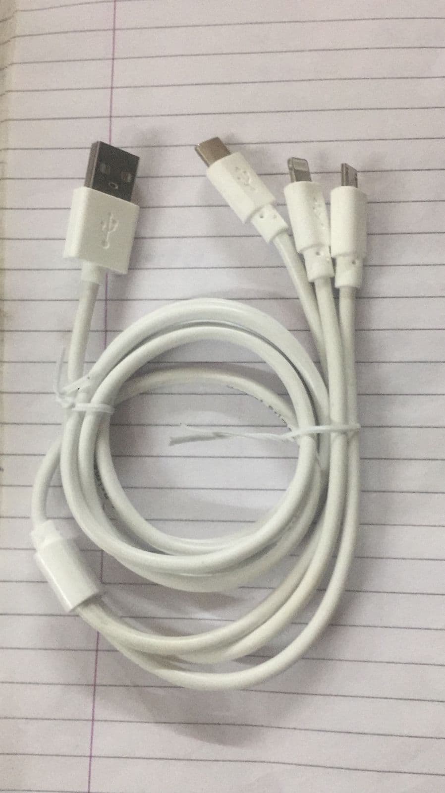 3-in-1 Multi Charging Cable (USB to Type-C, Micro USB & Lightning)