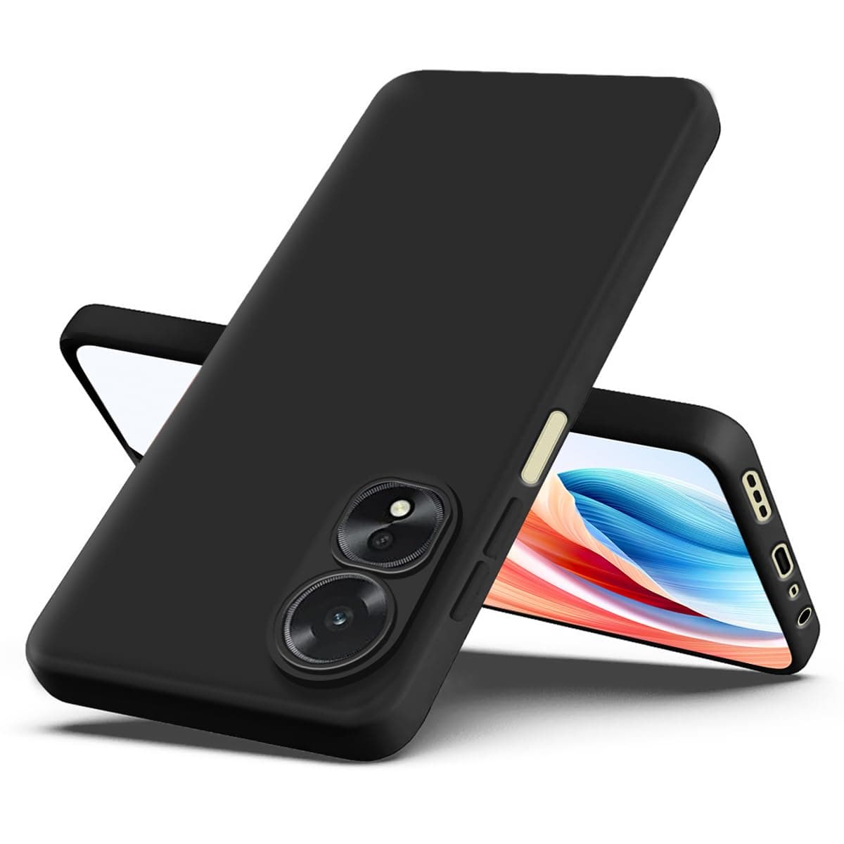 Fashionury Liquid Silicon Back Cover for Oppo A18 image 3