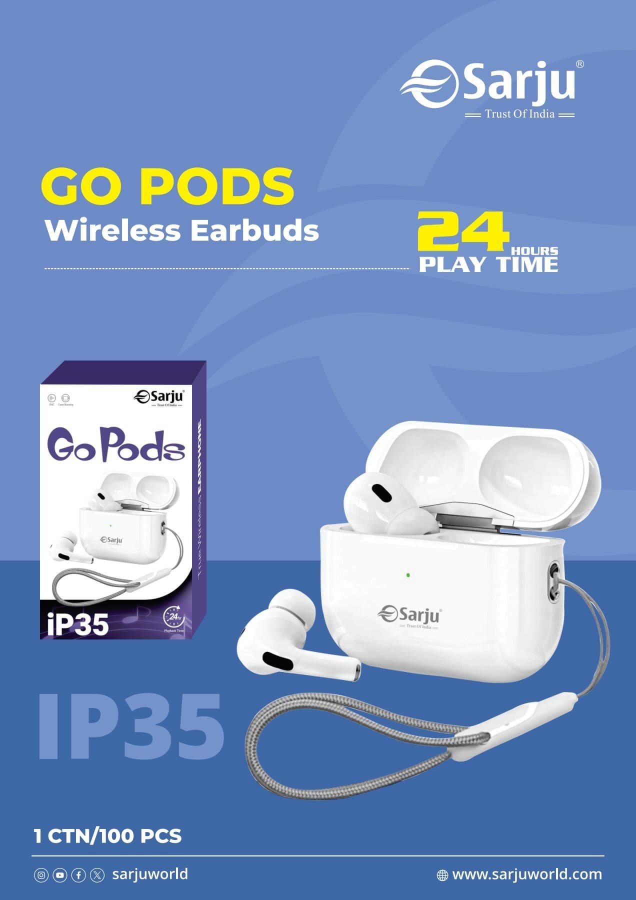 Sarju GoPods iP35 Wireless Earbuds
