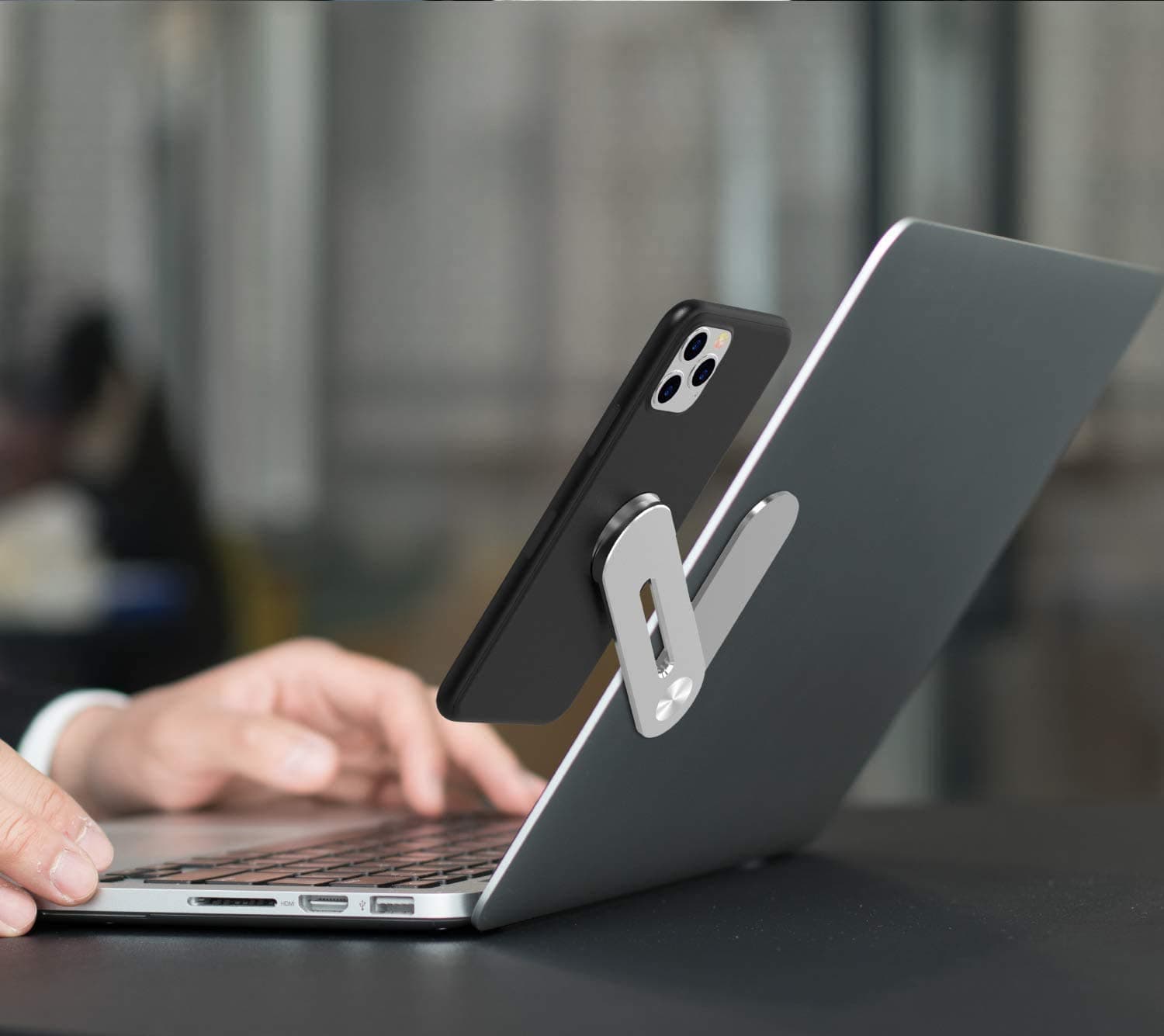 Laptop Side Mount Clip Magnetic Phone Holder image 2