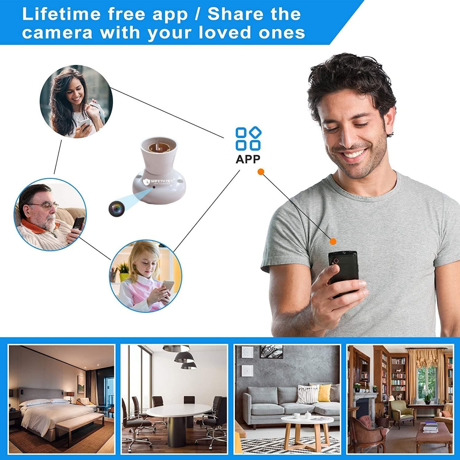 Spy Bulb Holder WiFi Camera image 2