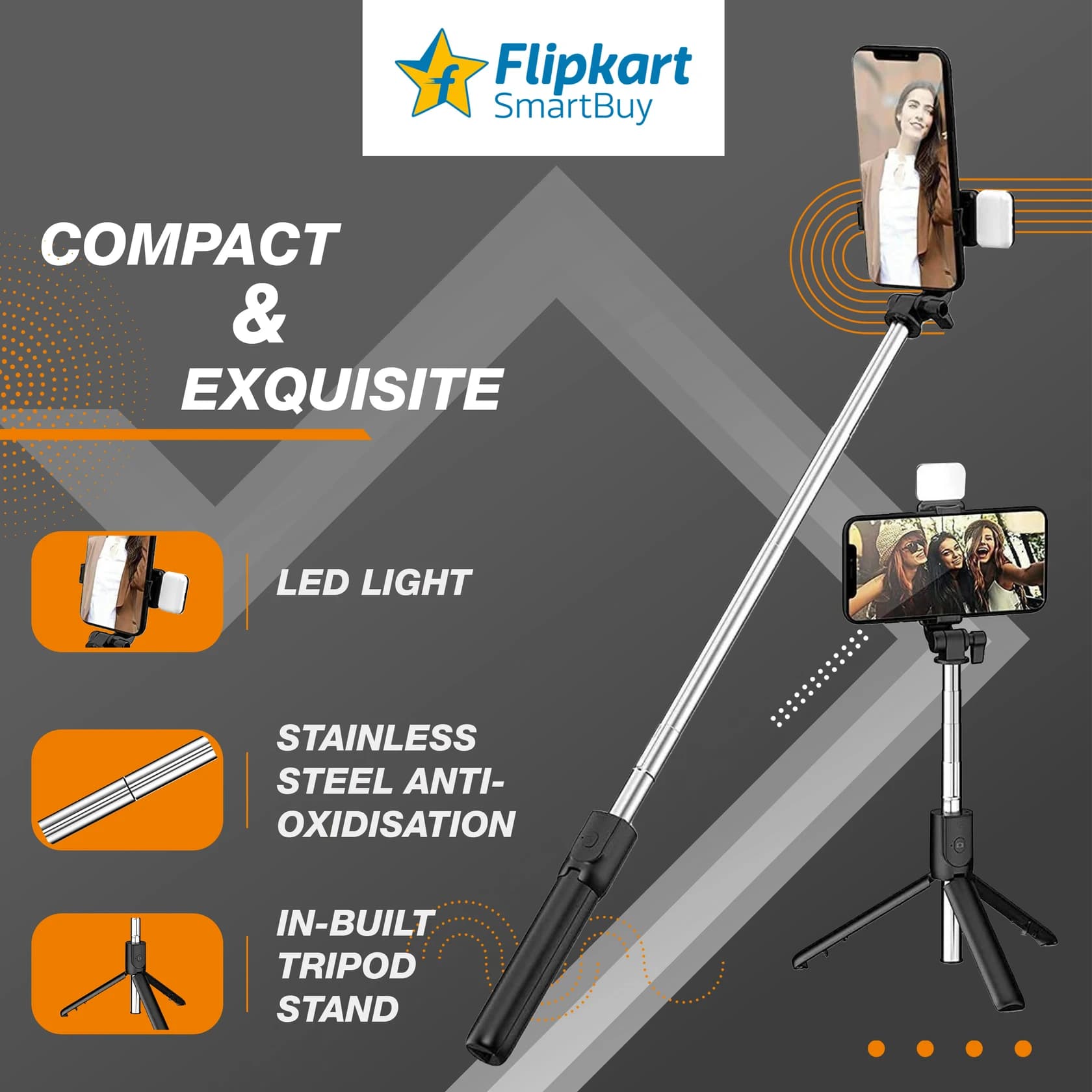 3-in-1 Multifunction Selfie Stick Tripod & Mobile Stand image 4