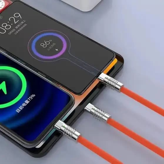 Sikaon 3 in 1 Super Fast Charging Zinc Alloy Data Cable image 4