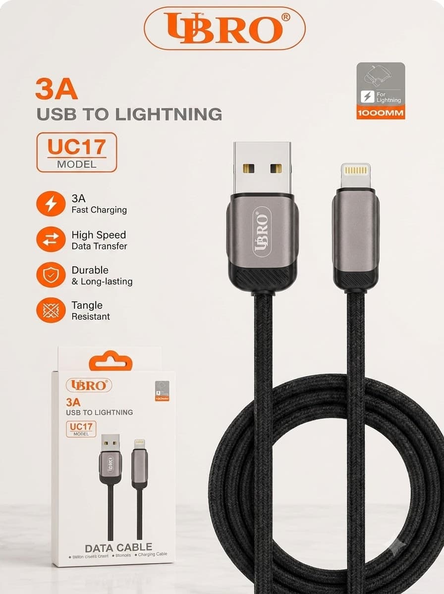 UBRO UC17 3A USB To Lightning Data Cable