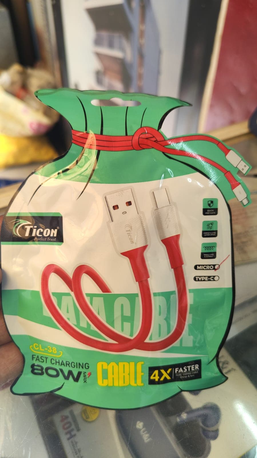 Ticon CL-38 80W Fast Charging  TypeC Cable