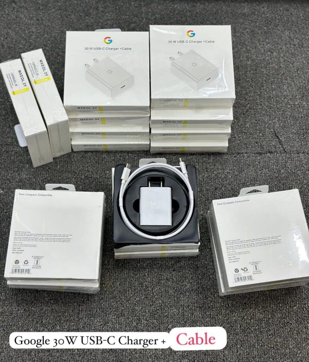 Google 30W USB-C Charger + USB-C To USB-C Cable Combo Pack