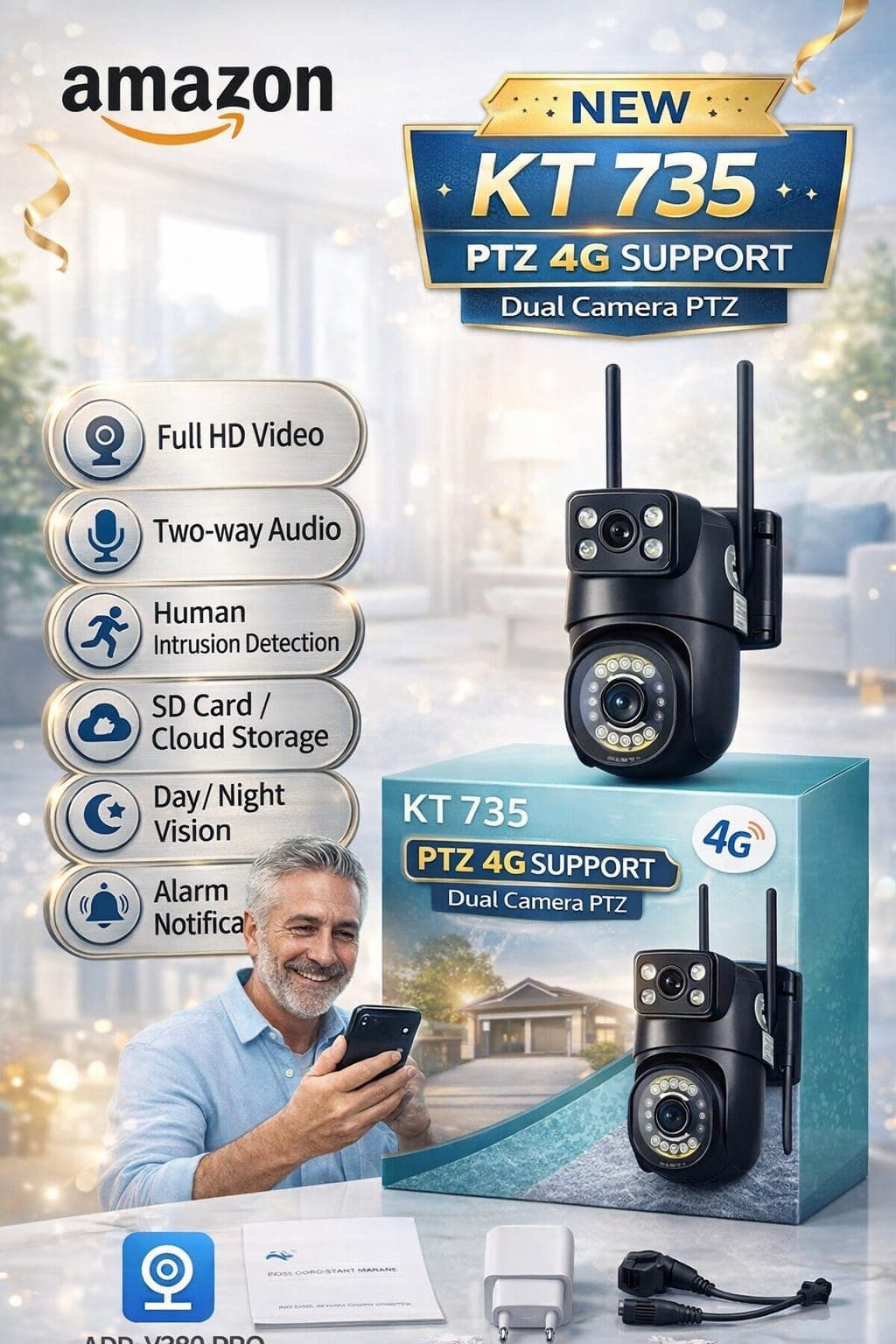KT 735 PTZ 4G Support Dual Camera PTZ