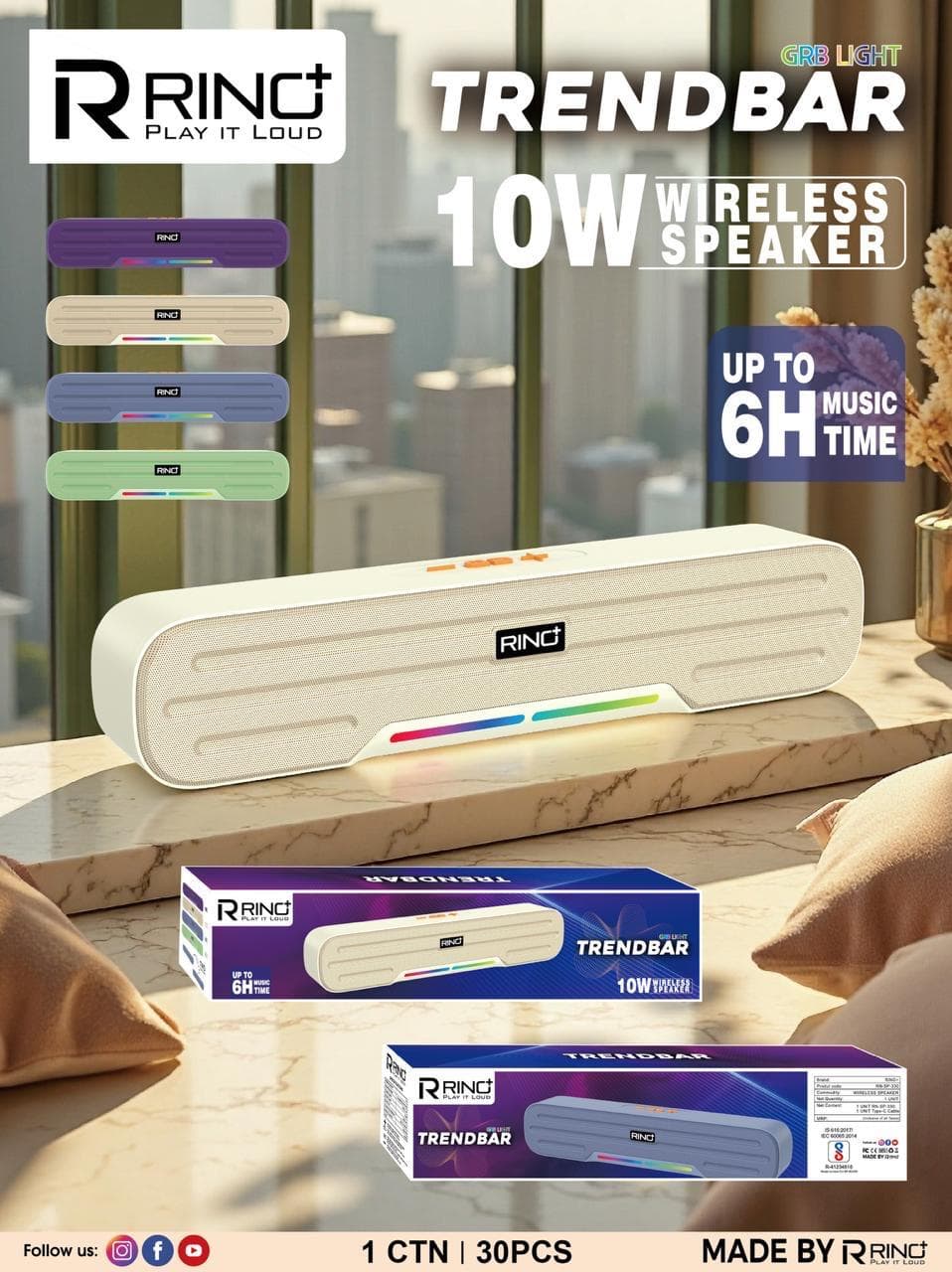 Rino Trendbar Wireless Speaker image 1
