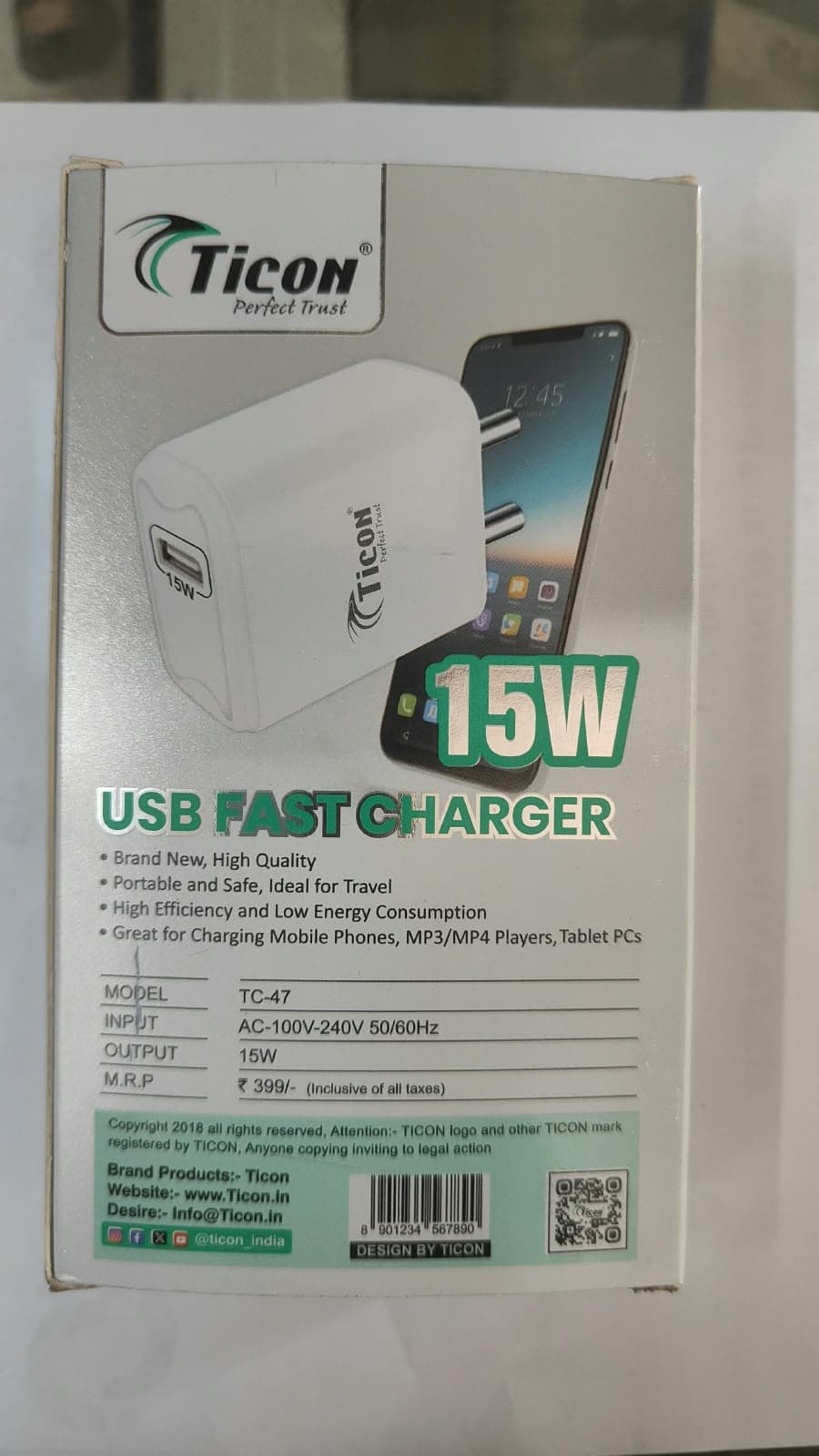 Ticon TC-47 15W USB Fast Charger image 1