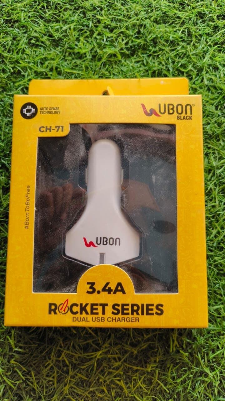 UBON Black CH 71 Rocket Series 20W Dual USB Car Charger image 3