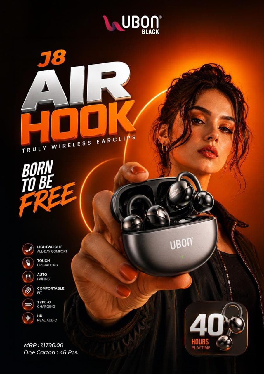 Ubon J8 Air Hook Truly Wireless Earclips
