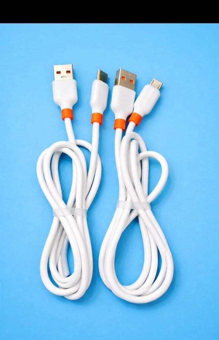 USB to Type-C & USB to V8 (Micro-USB) Silicone Fast Charging Cable image 1