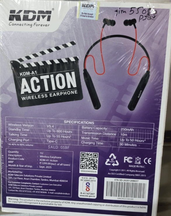 Kdm A1 Action Wireless Neckband Earphone image 2