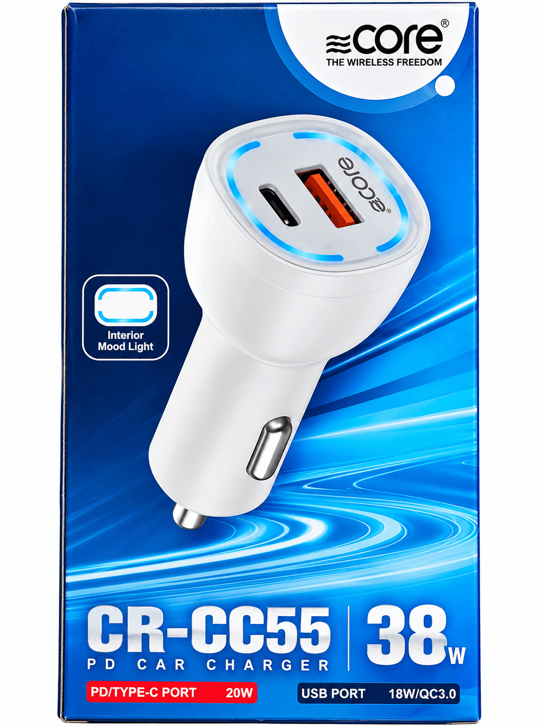 Core CR-CC55 38W Fast PD Car Charger