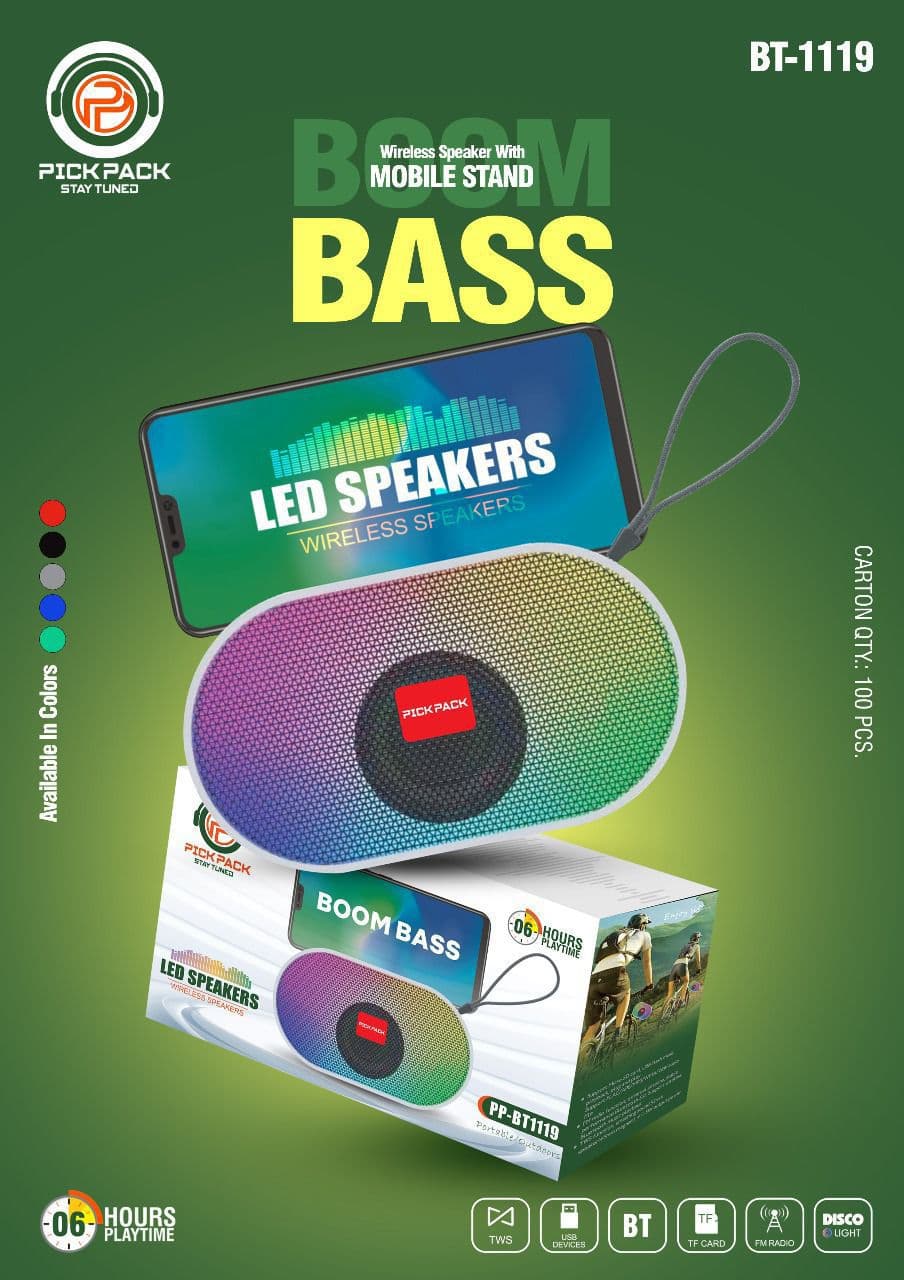 Pick Pack PP-BT1119 Boom Bass Wireless Speaker image 1