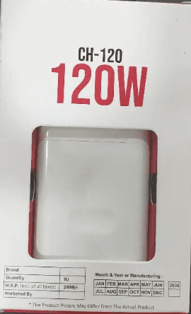 VR CH-120 120W Super Fast Charging Adapter image 1