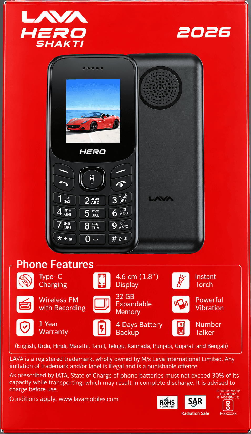 LAVA Hero Shakti 2026 Keypad Mobile Phone