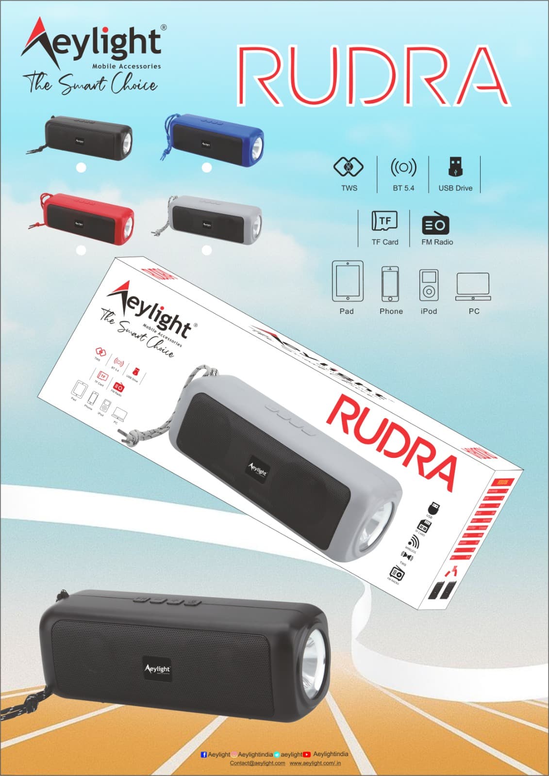 Eylight Rudra Bluetooth Speaker With LED Torch image 1