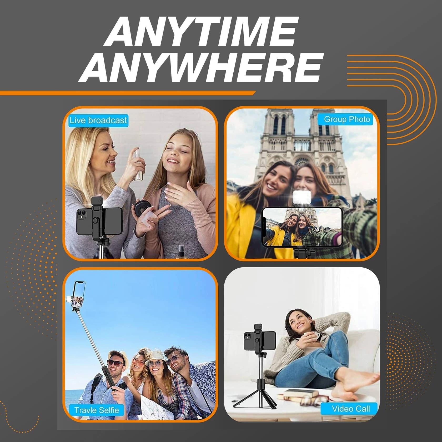 3-in-1 Multifunction Selfie Stick Tripod & Mobile Stand image 2