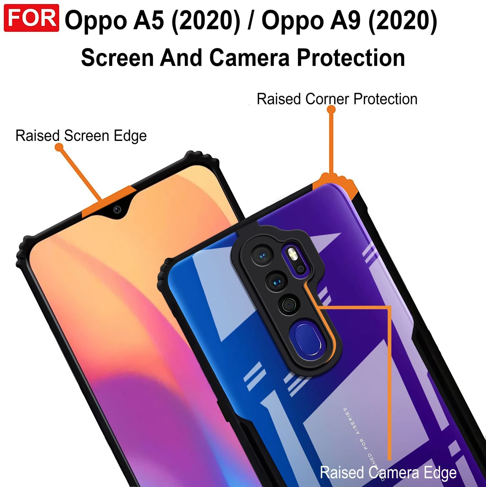 Back Cover for Oppo A9 (2020) / Oppo A5 (2020) (Black) image 3