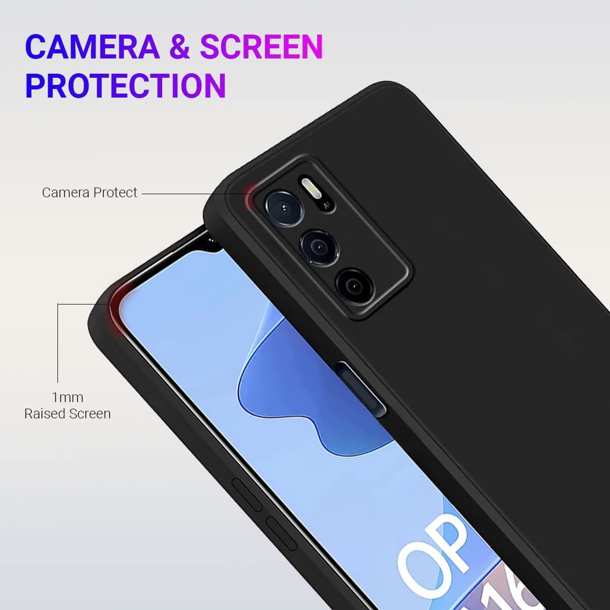 LIRAMARK Silicone Soft Back Cover Case for Oppo A16 image 3