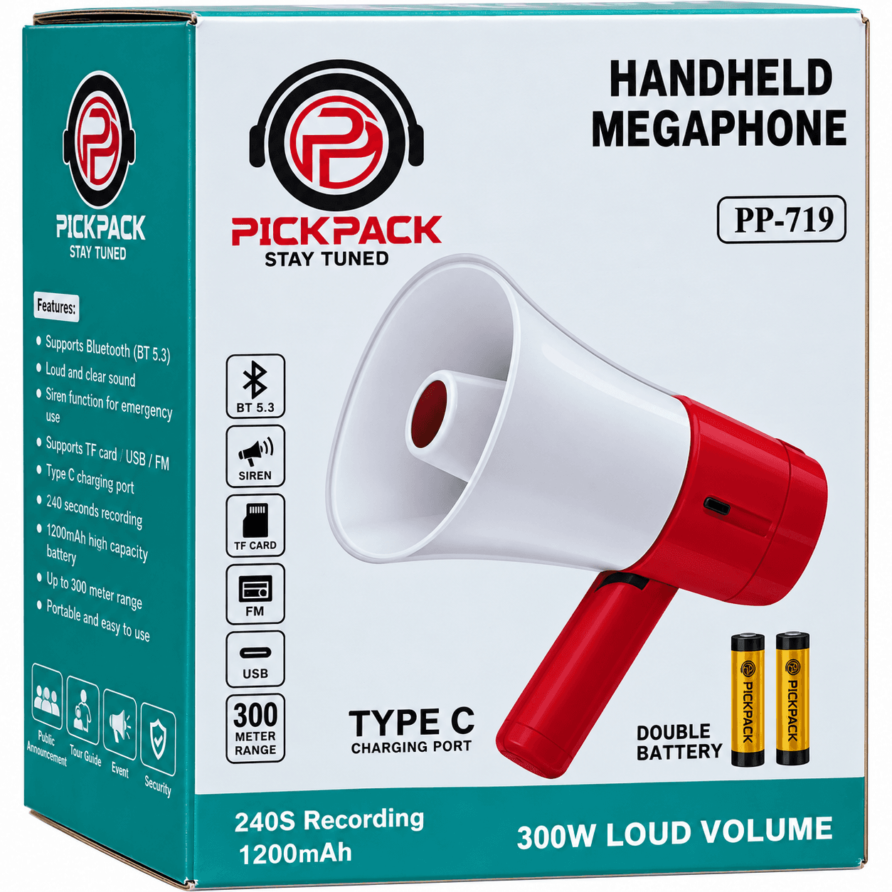 Pickpack Pp-719 Handheld Megaphone / Pa Speaker