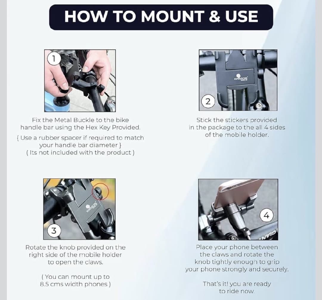 Bike Mobile Phone Holder  Shockproof & Adjustable Stand for Cycle & Motorbike Handlebar image 4
